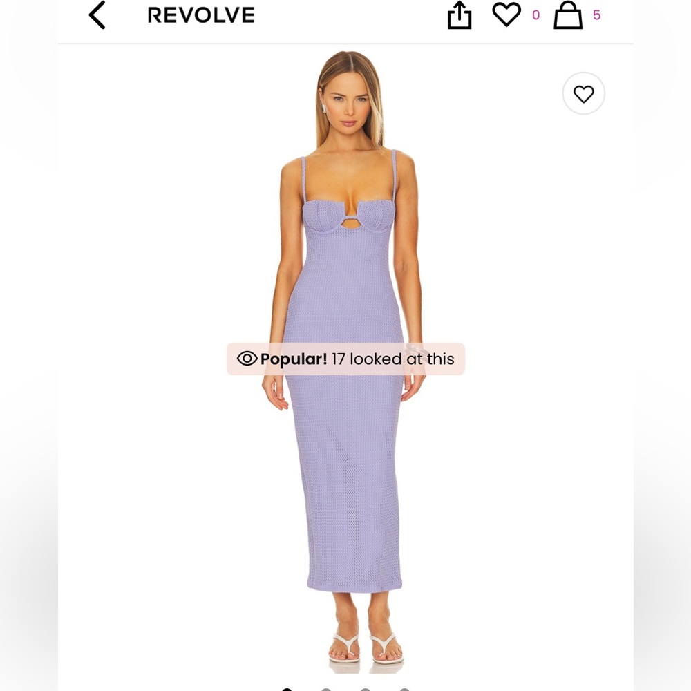 Lavender Crochet Slip Dress XS